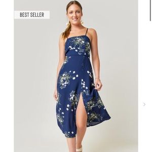 Abigail wildflower front slit midi dress